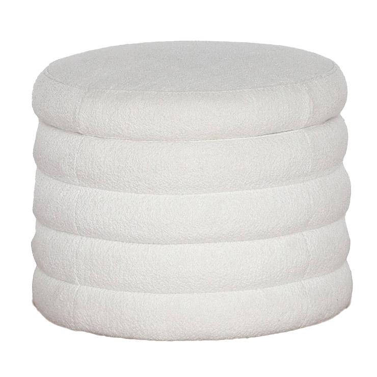 Boucle Roundie Storage Ottoman