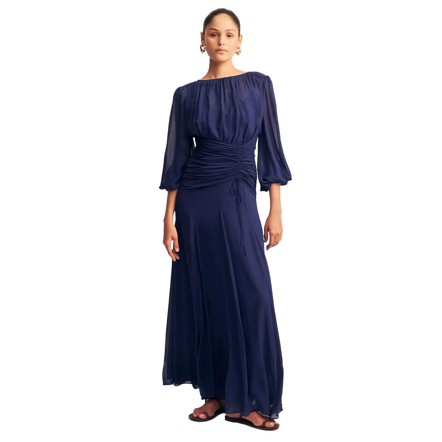 Shona Joy Romy High Neck Balloon Sleeve Maxi Dress