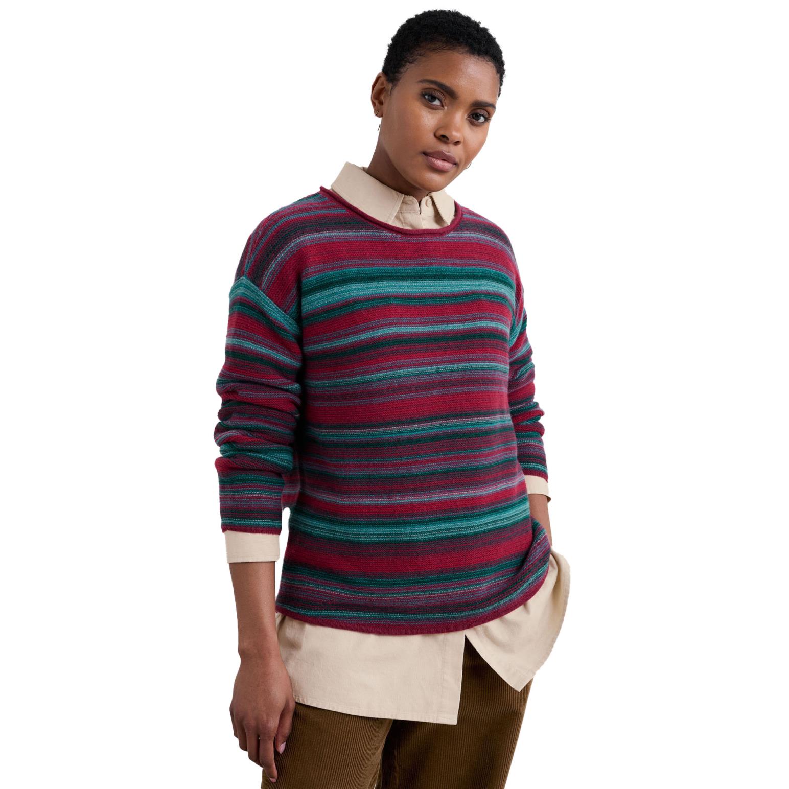 Seasalt Cornwall Fruity Jumper Ii Ripple Marks Maple Mix