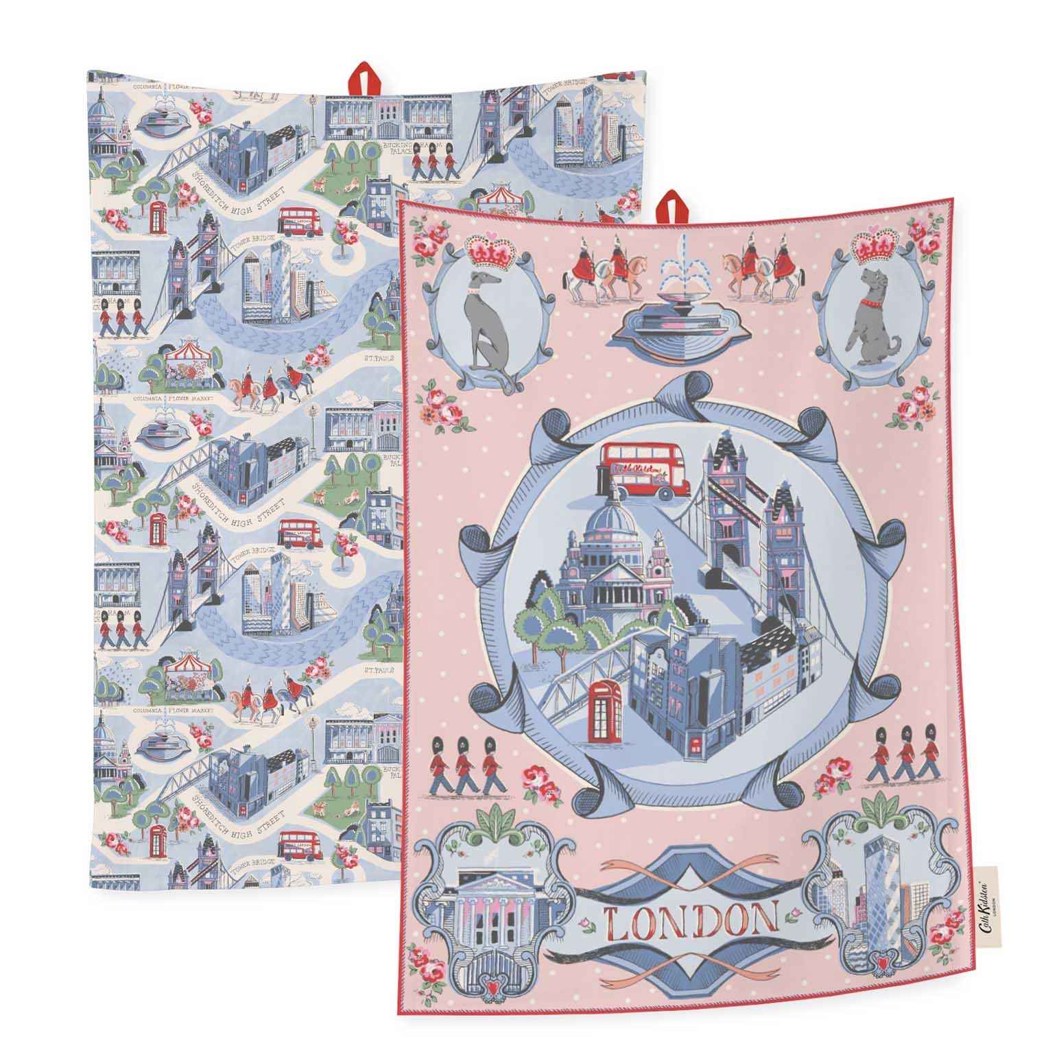Cath Kidston London Town Set Of 2 Tea Towels