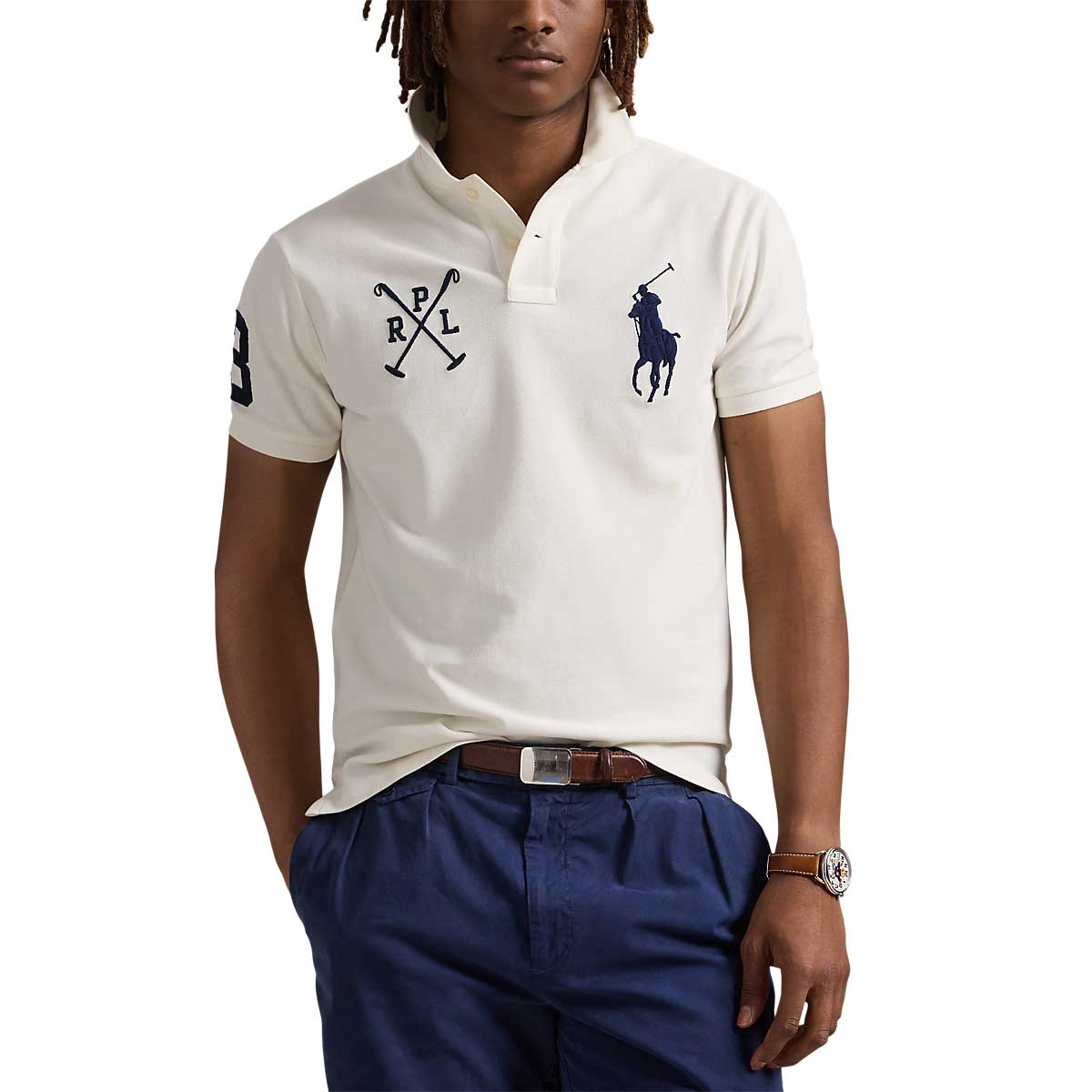 Polo Ralph Lauren Custom Slim Fit Big Pony Mesh Polo Shirt