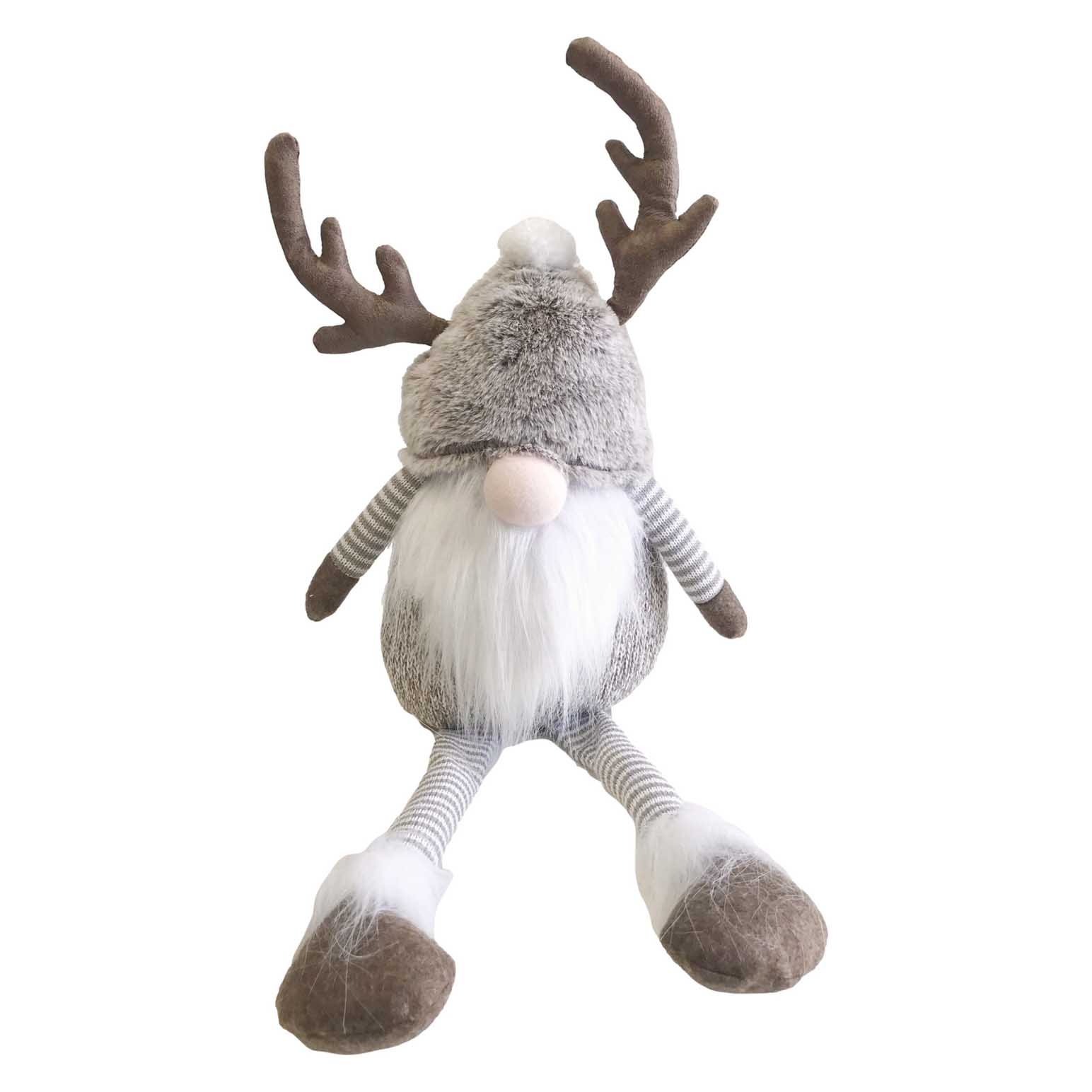 Gnome Knitted Legs And Reindeer Antlers