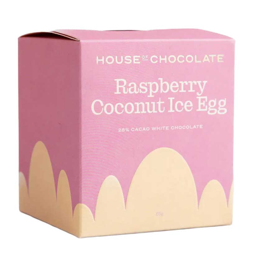 House of Chocolate Raspberry Coconut Ice White Chocolate Easter Egg 65g