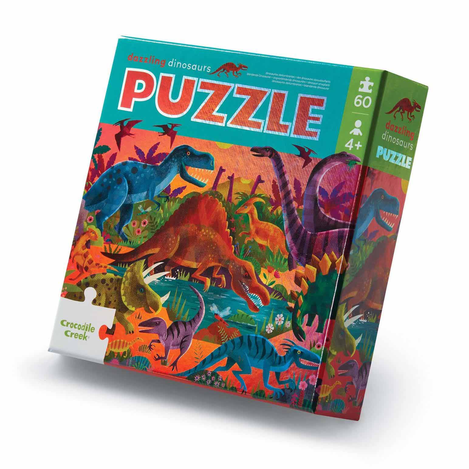Croc Creek 60Pc Foil Puzzle Dazzling Dinos