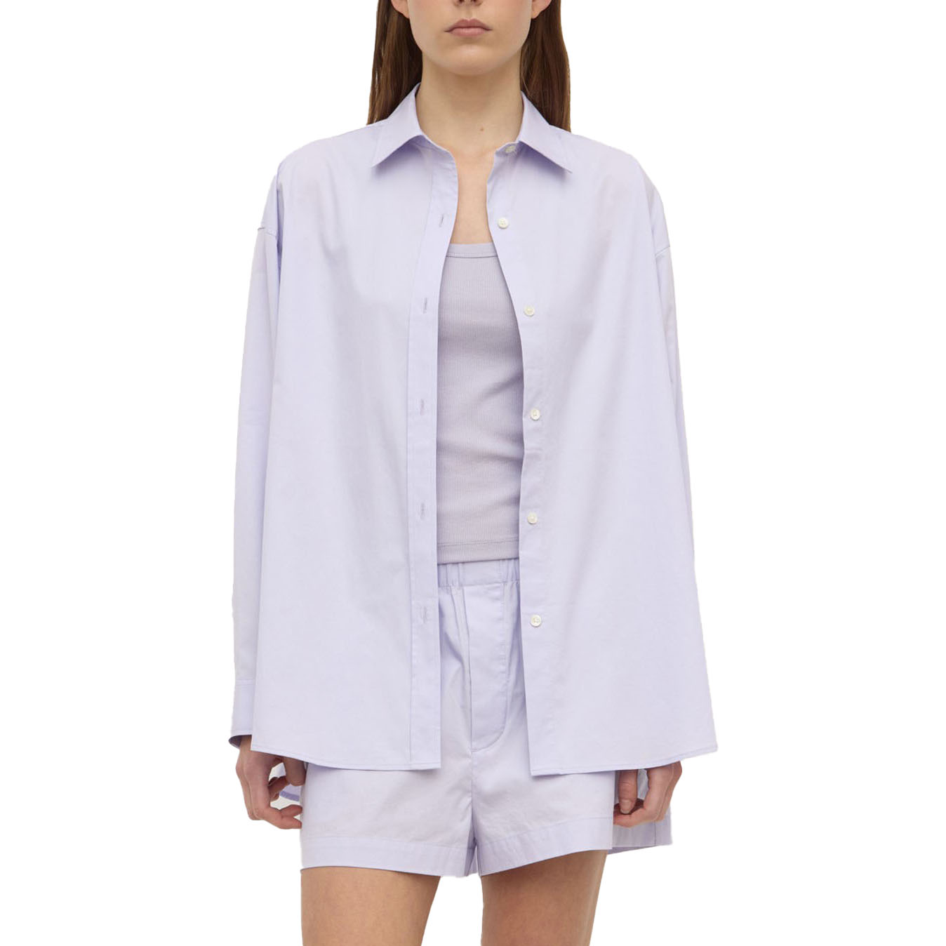 Assembly Label Marigold Poplin Long Sleeve Shirt Lilac