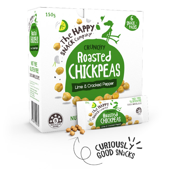 Happy Snacks Chickpeas Lime & Cracked Pepper 6x25g