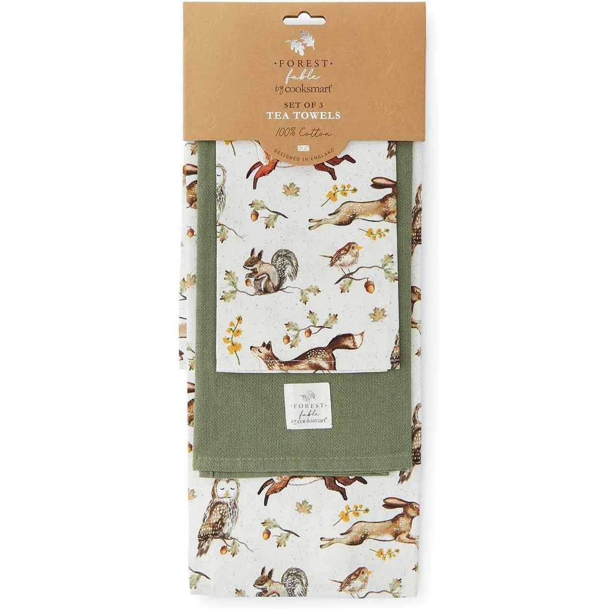 Cooksmart Forest Fable 3 Pack Tea Towels
