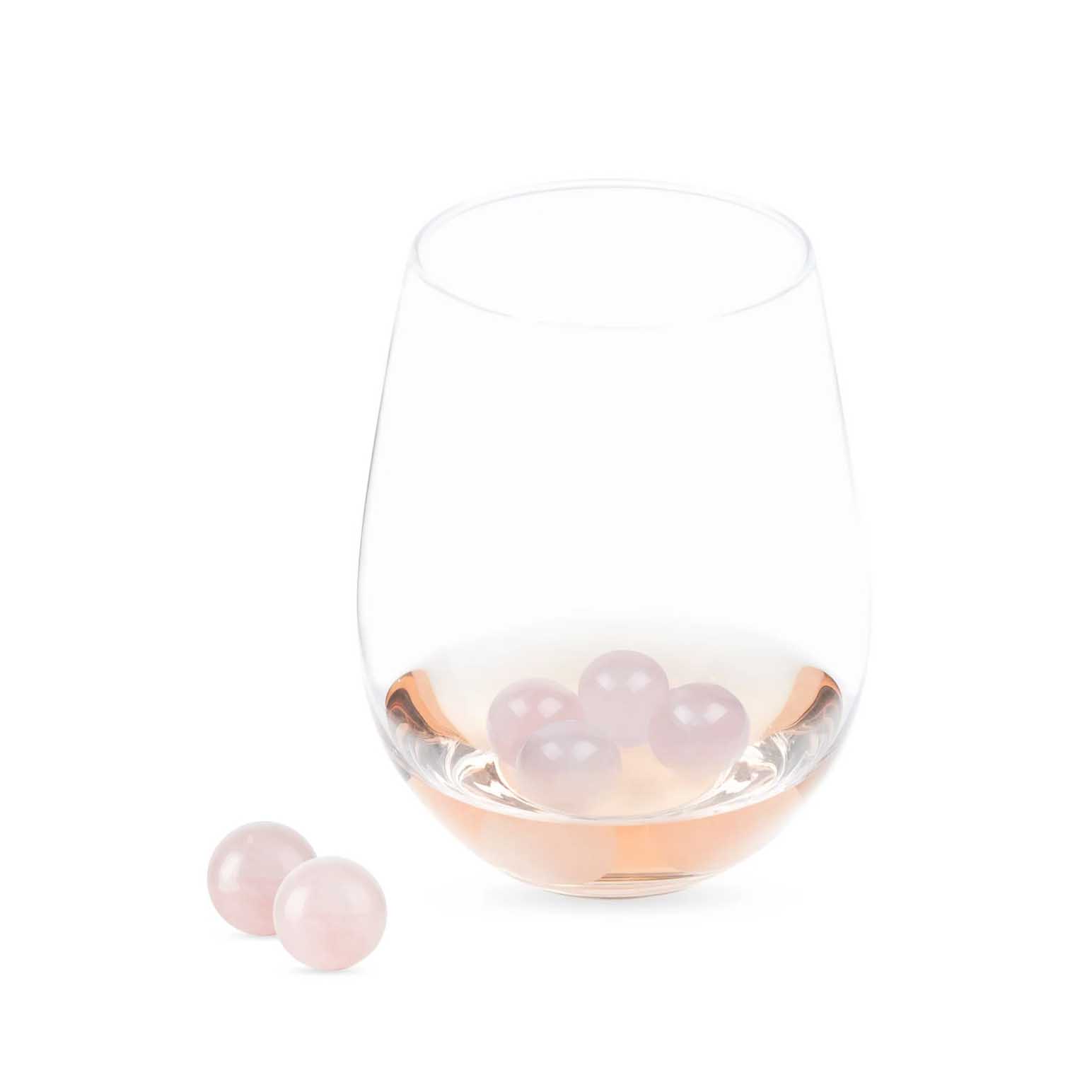 Twine Garden Party: Rose Quartz Wine Gems Set Of 6