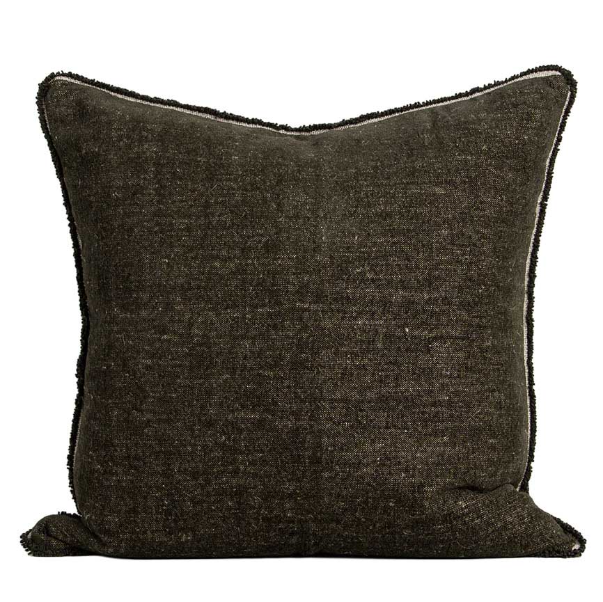 Baya Sutton Cushion With Feather Inner 55x55cm - Olive