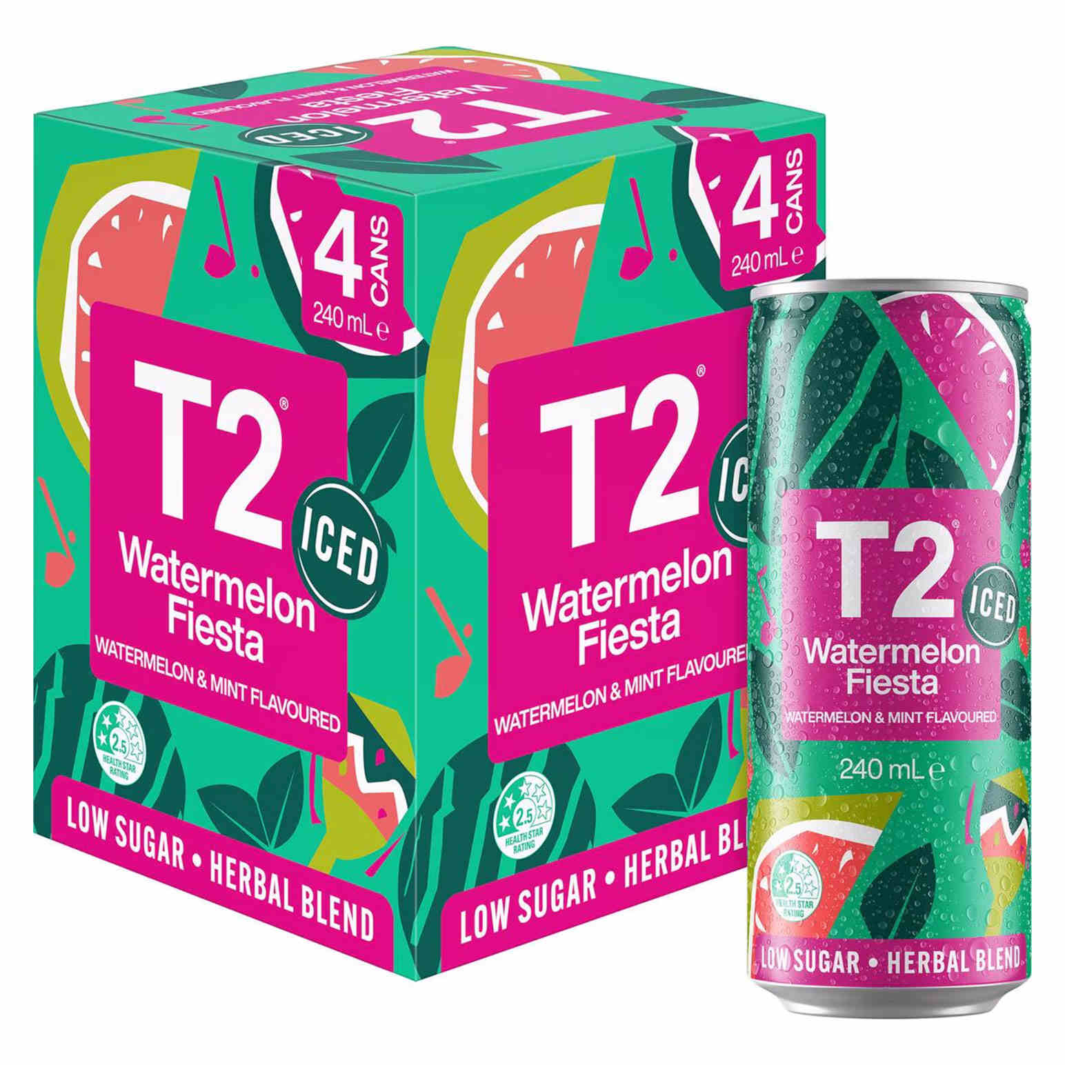 T2 Watermelon Fiesta Iced Tea 4 x 240ml