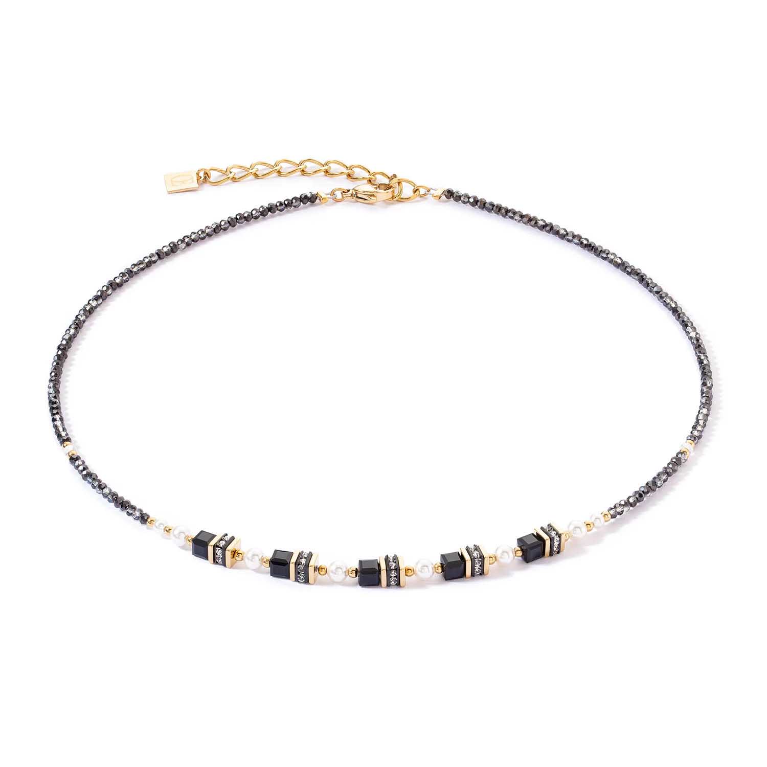 Coeur de Lion GeoCUBE® Princess Gold Black Necklace