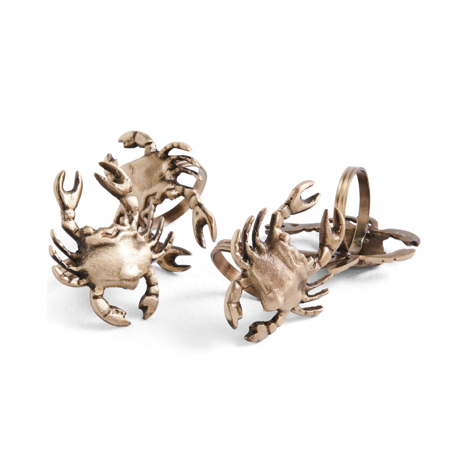 Kip&Co Crab Brass 4P Napkin Rings