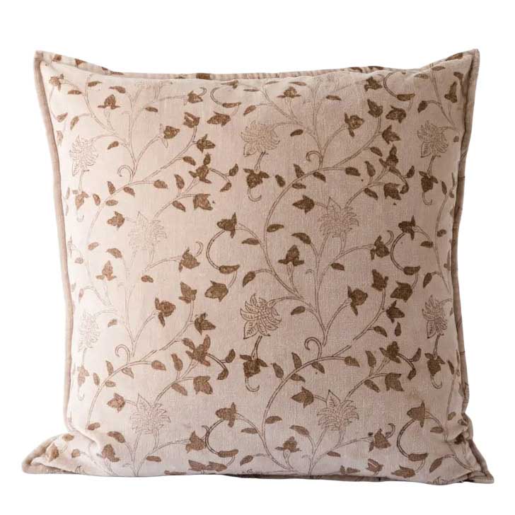 French Country Remi Handblock Velvet Cushion Cover