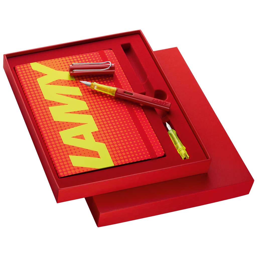 LAMY AL-Star Glossy Red Fountain Pen & Notebook Set