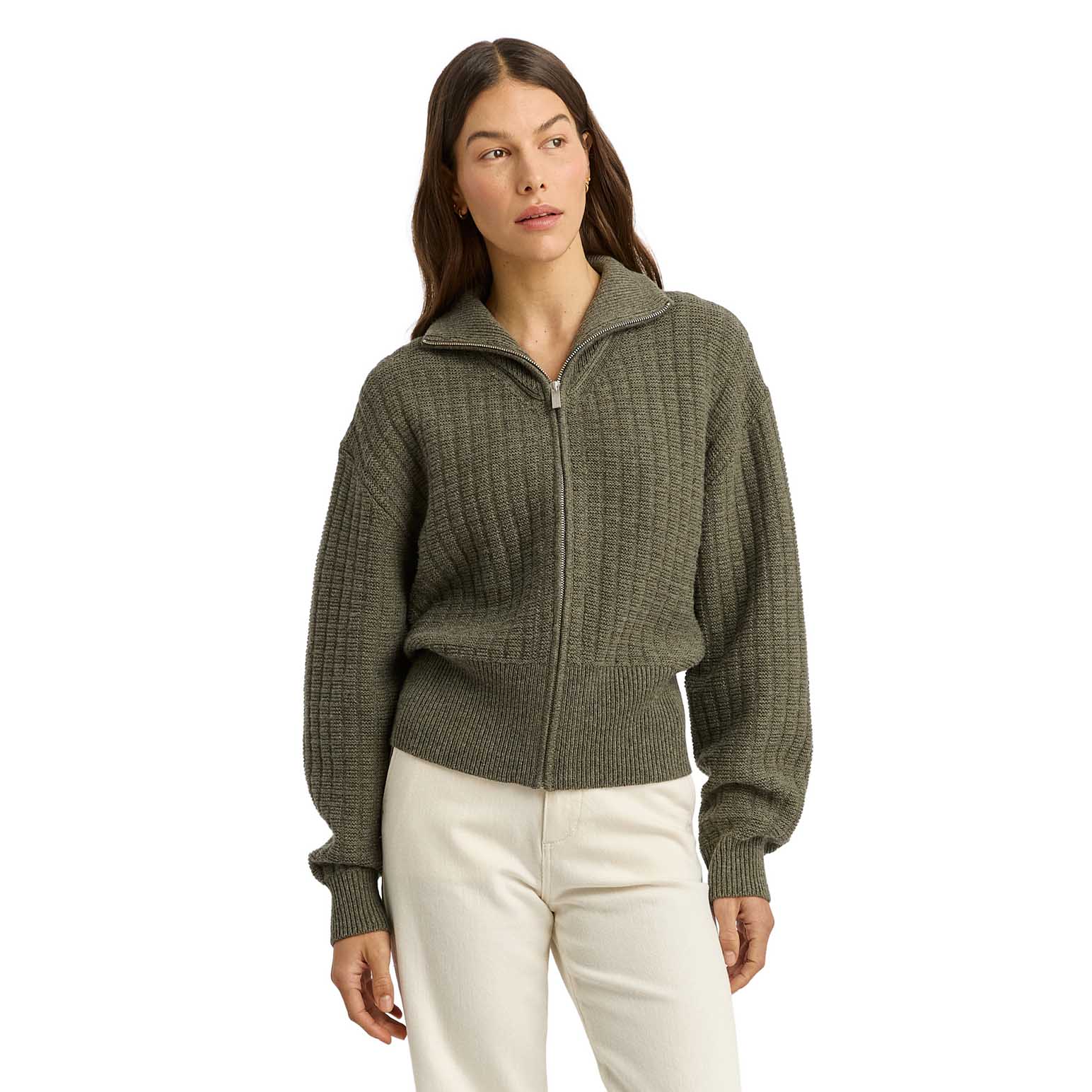 Toorallie Grid Knit Zip Through Jacket