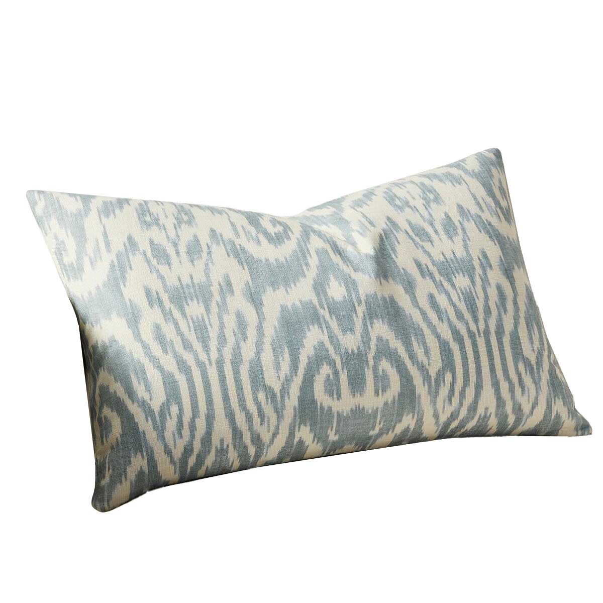 Pottery Barn Vega Ikat Printed Lumbar Cushion Cover 41x66cm Blue Multi