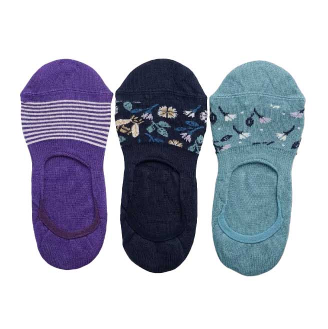 Seasalt Cornwall Everyday Liner Socks Pack Of 3 Lilac Tree Mix