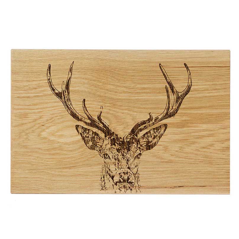 Selbrae House Oak Serving Board - 30cm - Stag Prince