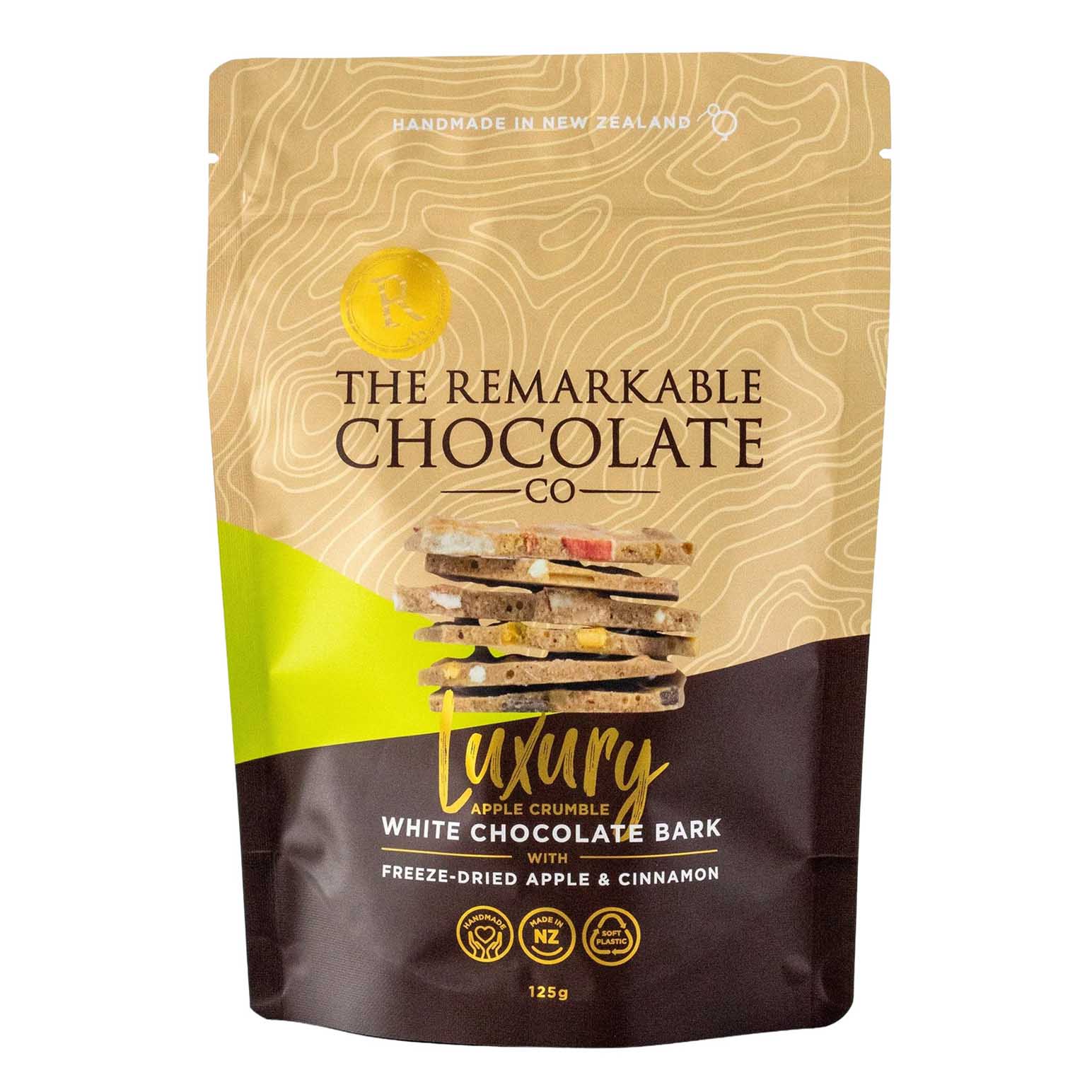 The Remarkable Chocolate Co Spiced Apple Crumble Bark 125g