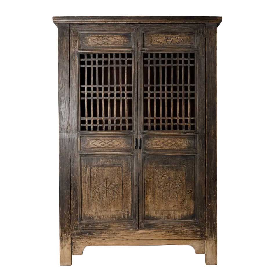 French Country Nomad 2 Door Cabinet  Blackened