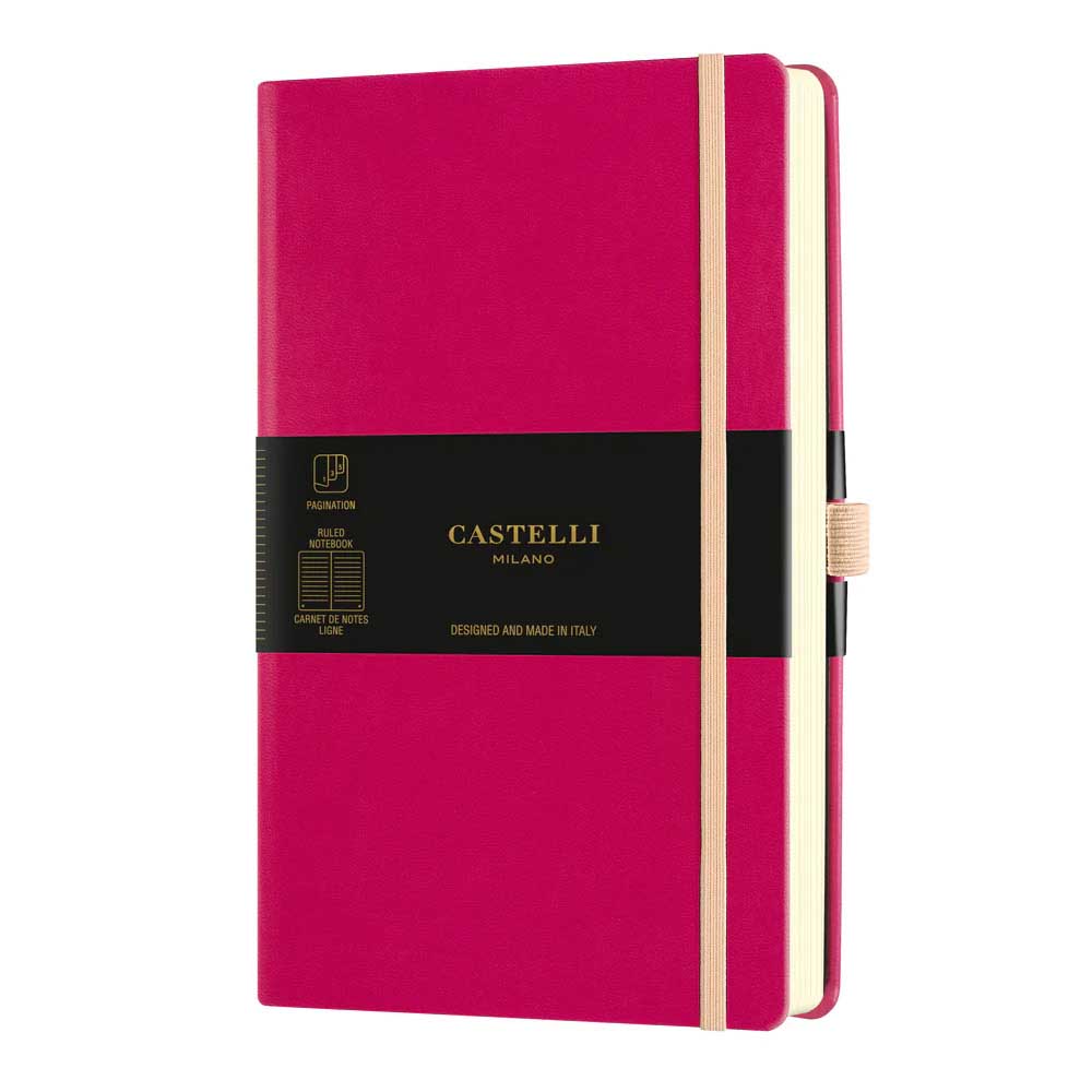 Castelli Aquarella A5 Ruled Amaranth Notebook