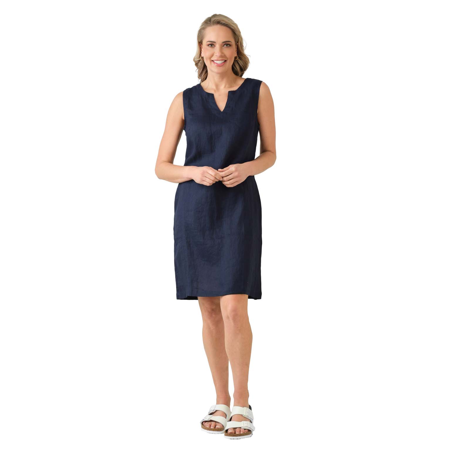 B Essentials Linen Sleeveless Dress