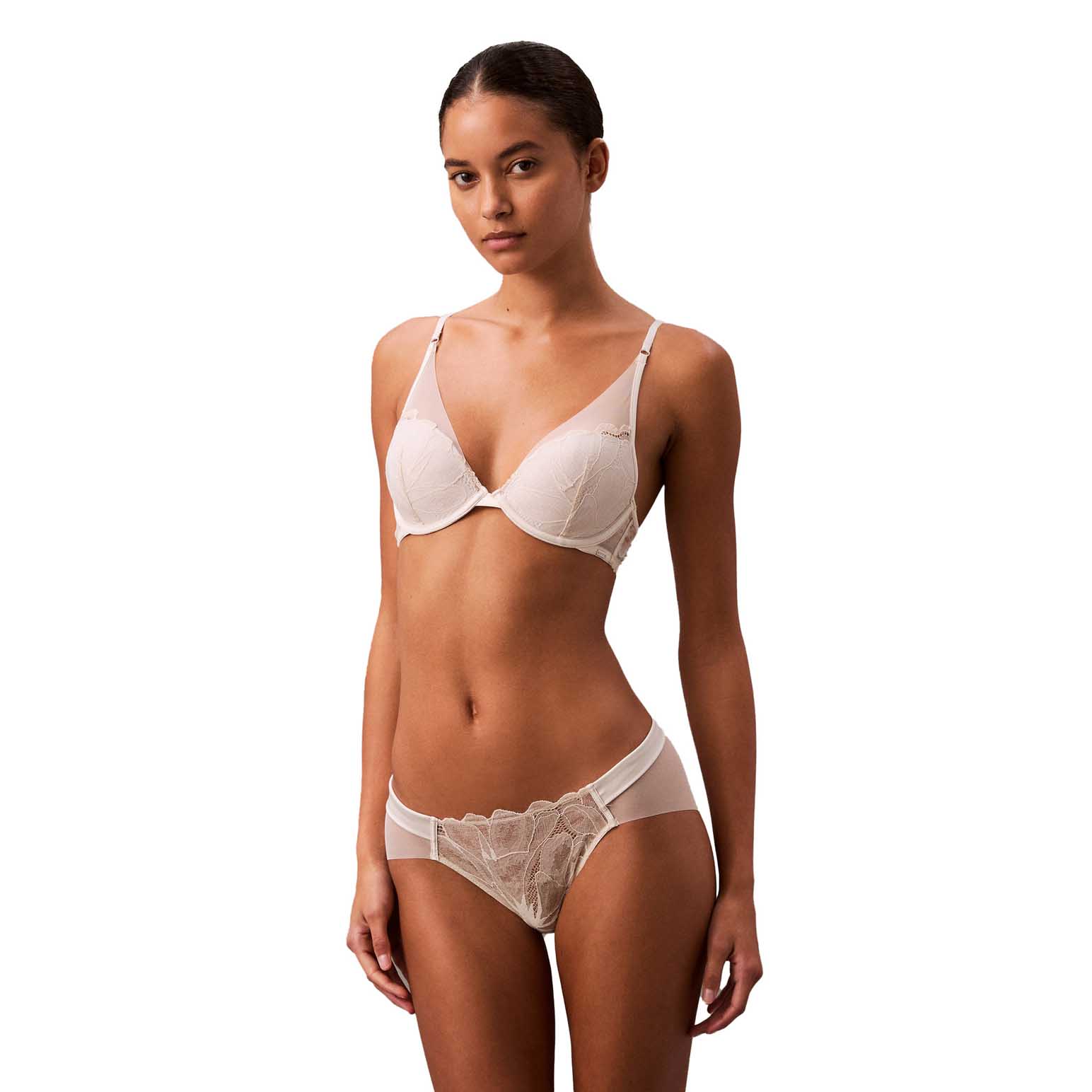 Calvin Klein Ck Floral Lace Lightly Lined Plunge