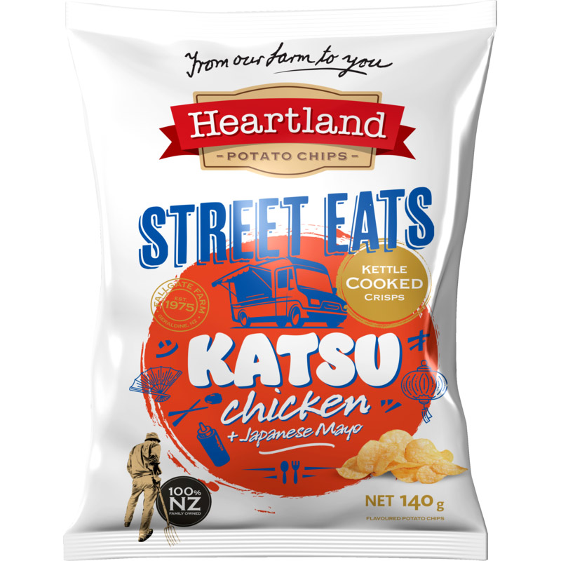 Heartland Street Eats Kettle Cooked Katsu Chicken Potato Chips 140g