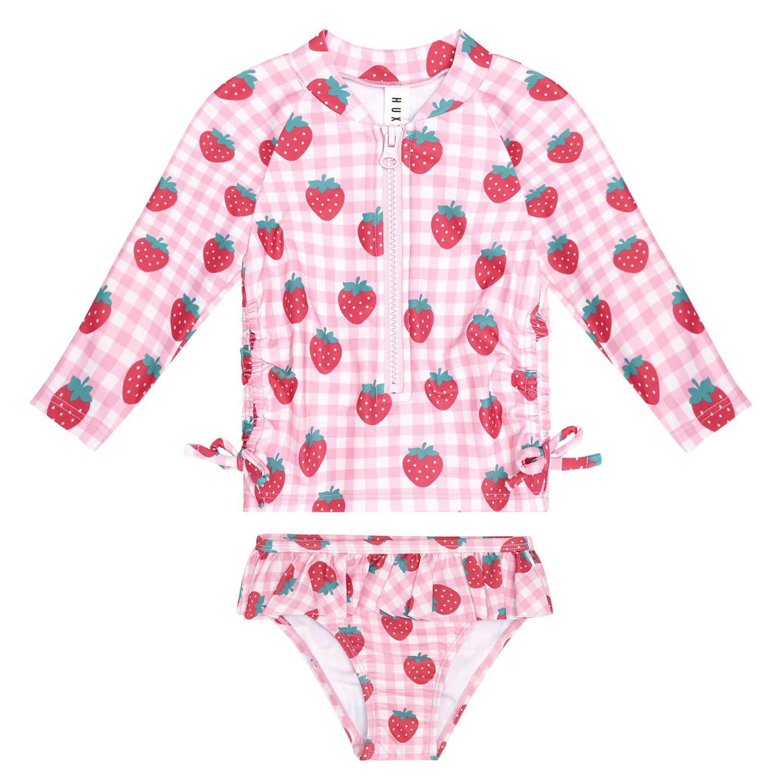 Huxbaby Strawberry Check 2Pc Swim Set 3-5Y
