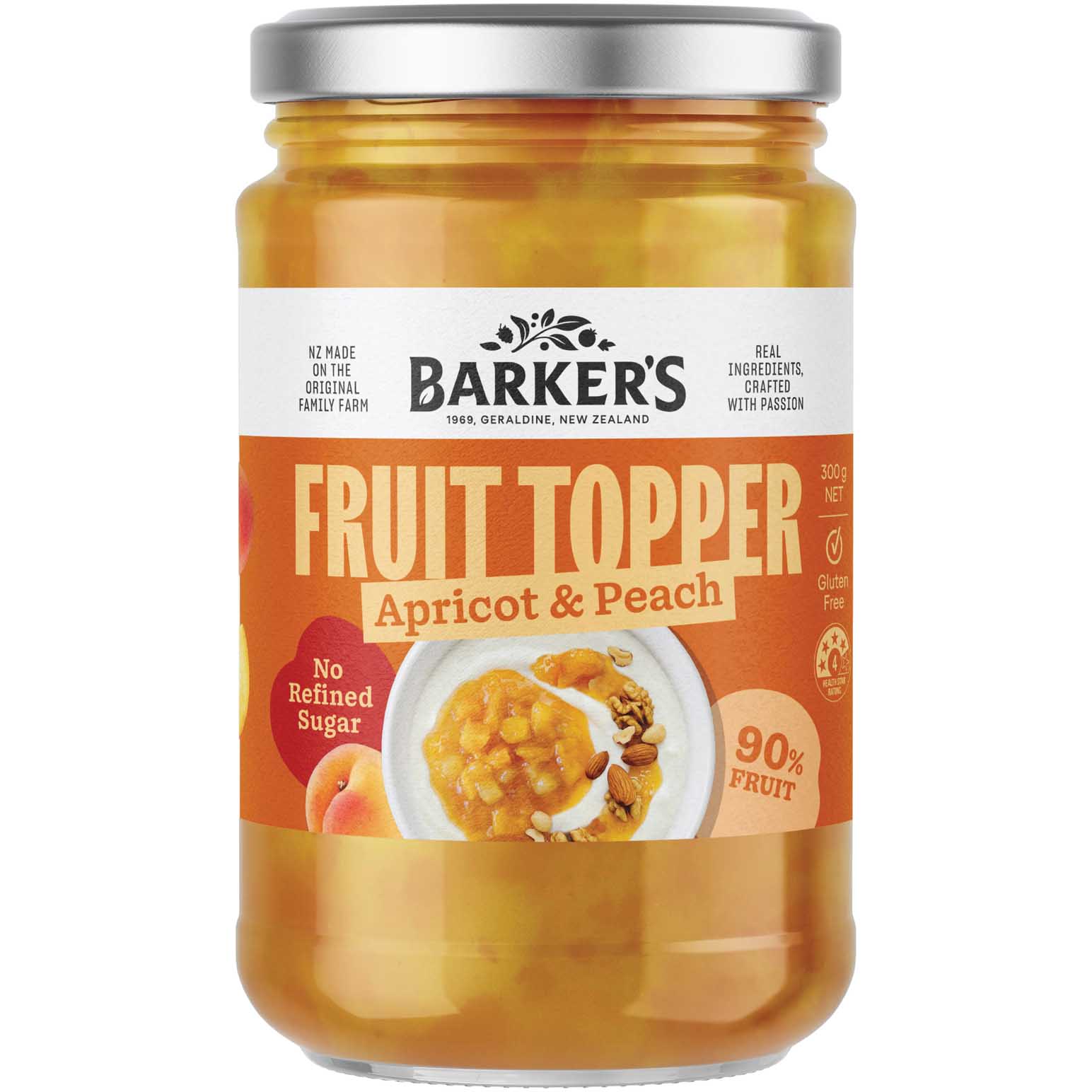 Barker's Apricot & Peach Fruit Topper 300g