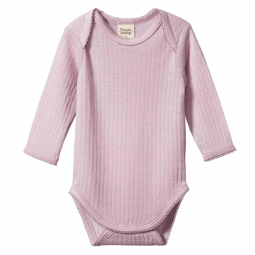Nature Baby Mer Ess L/S Bodysuit Pointelle