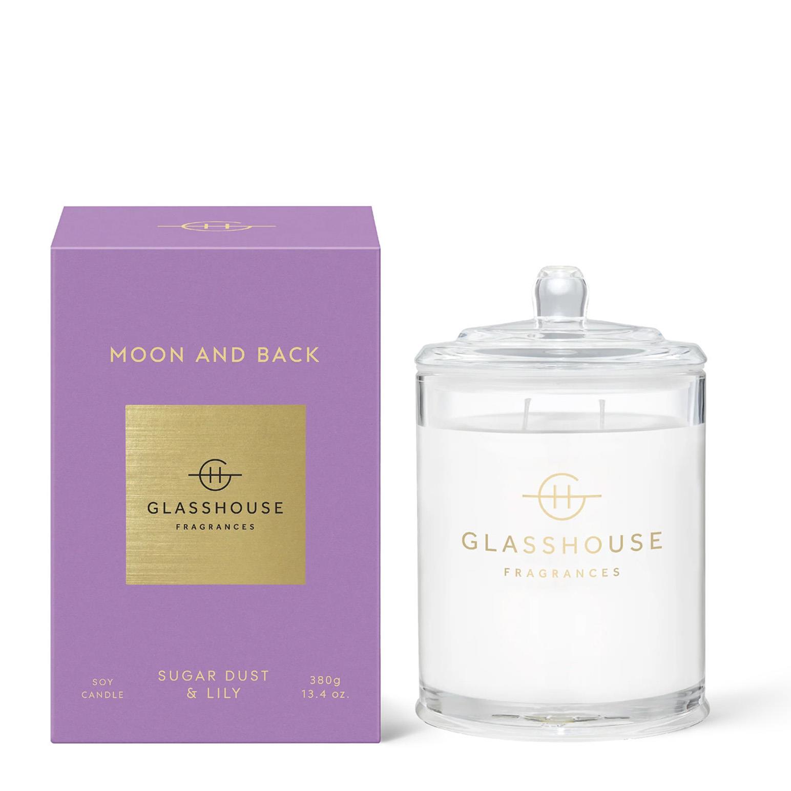 Glasshouse Fragrances Moon and Back Soy Candle 380g