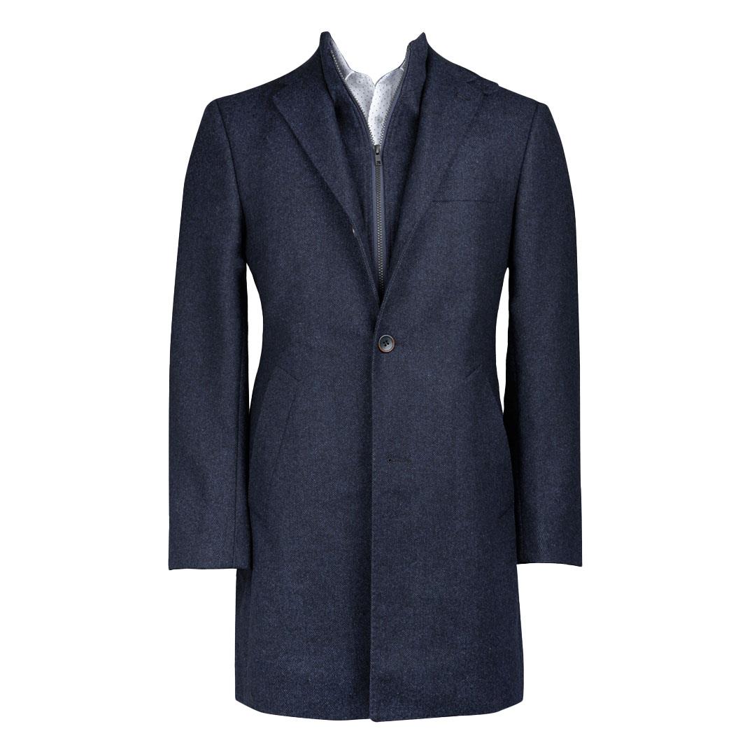 Rembrandt Compton Navy Herringbone Overcoat
