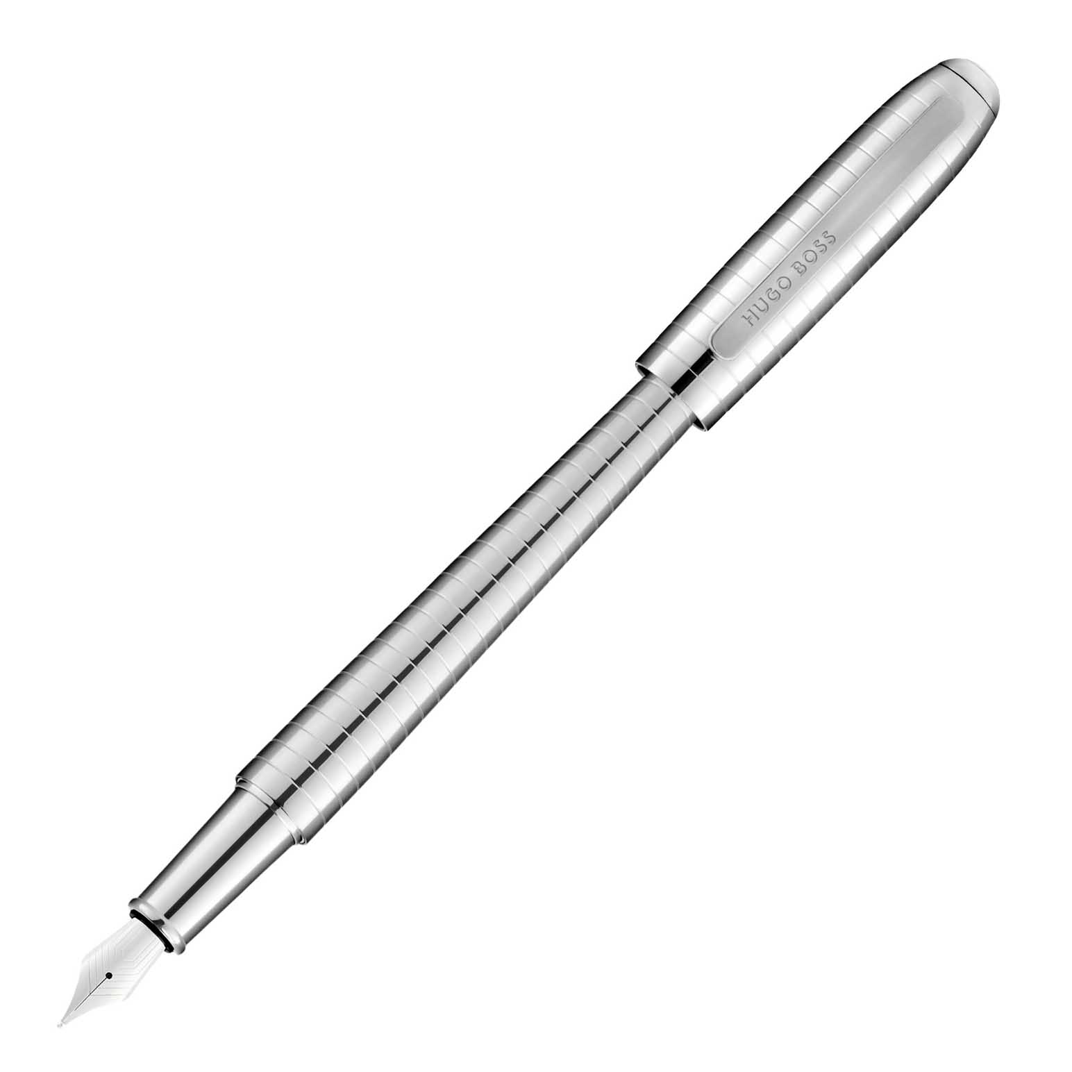 Hugo Boss Contour Soft Bauhaus Chrome Fountain Pen