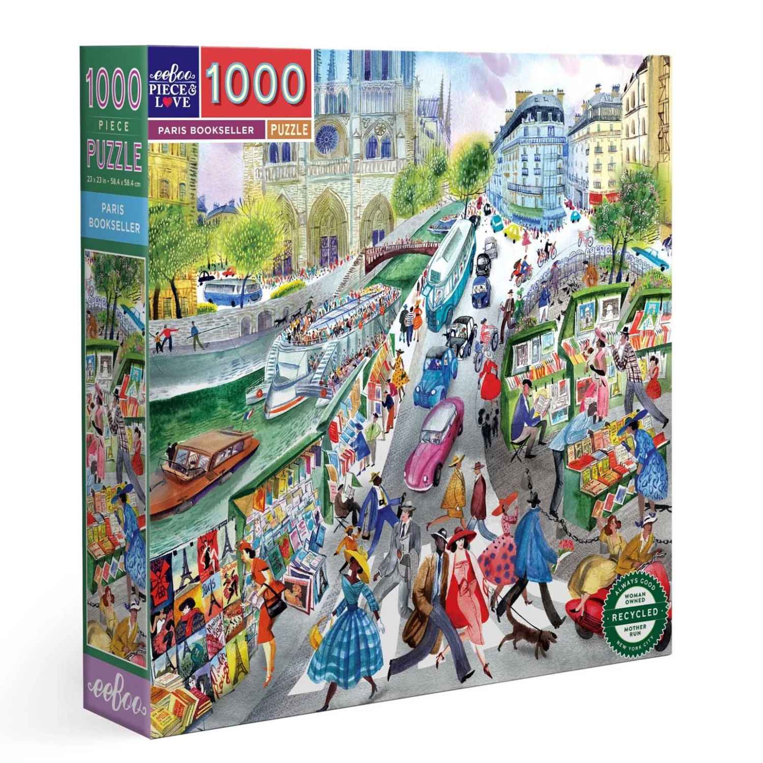 eeBoo Paris Bookseller 1000 Piece Puzzle