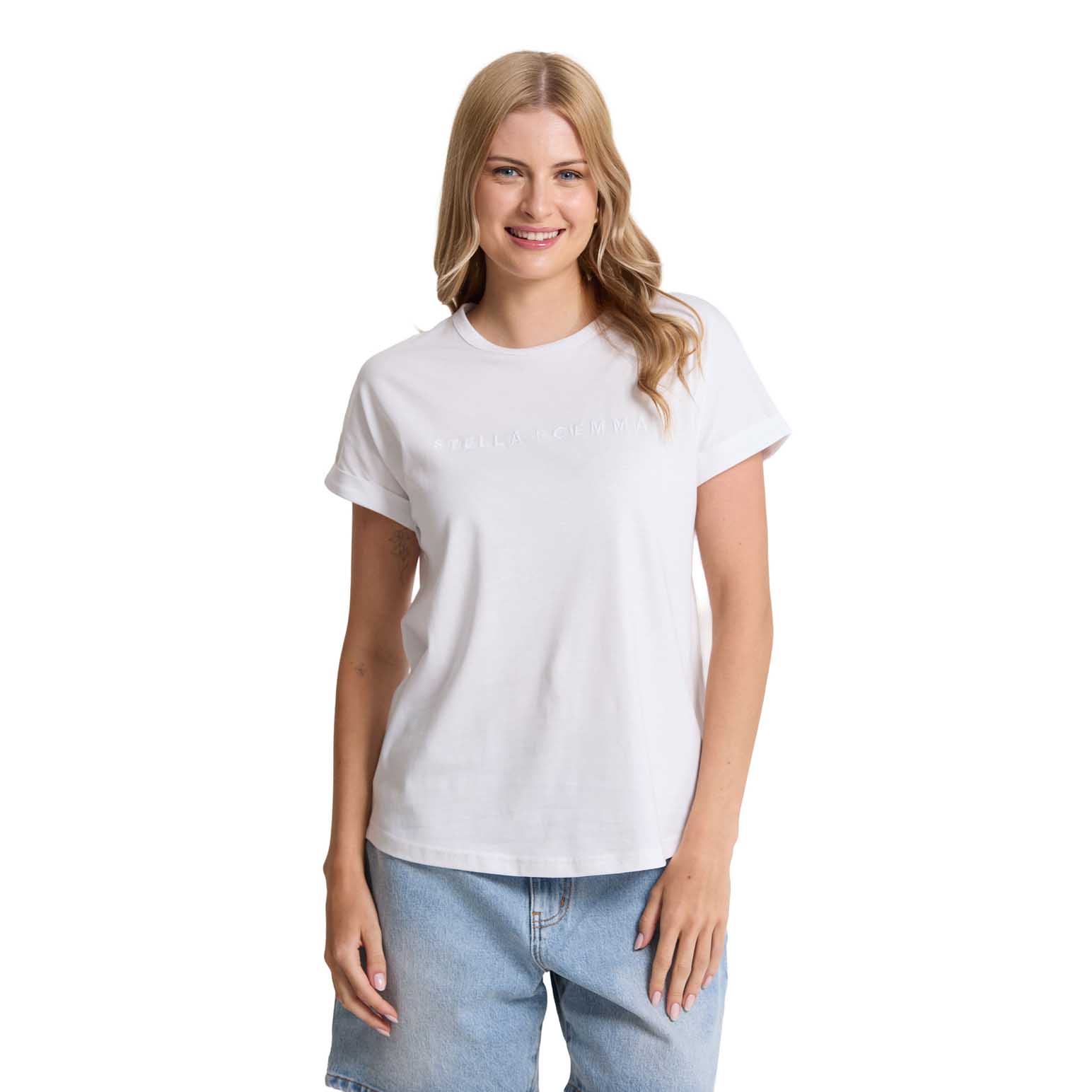 Stella + Gemma Soho Cuff Crew White