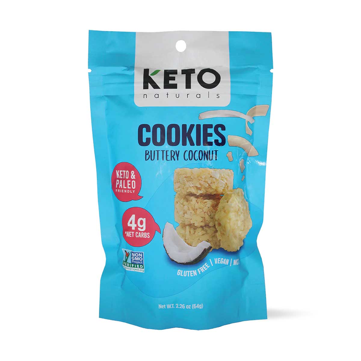 KETO Naturals Cookies Buttery Coconut 64g