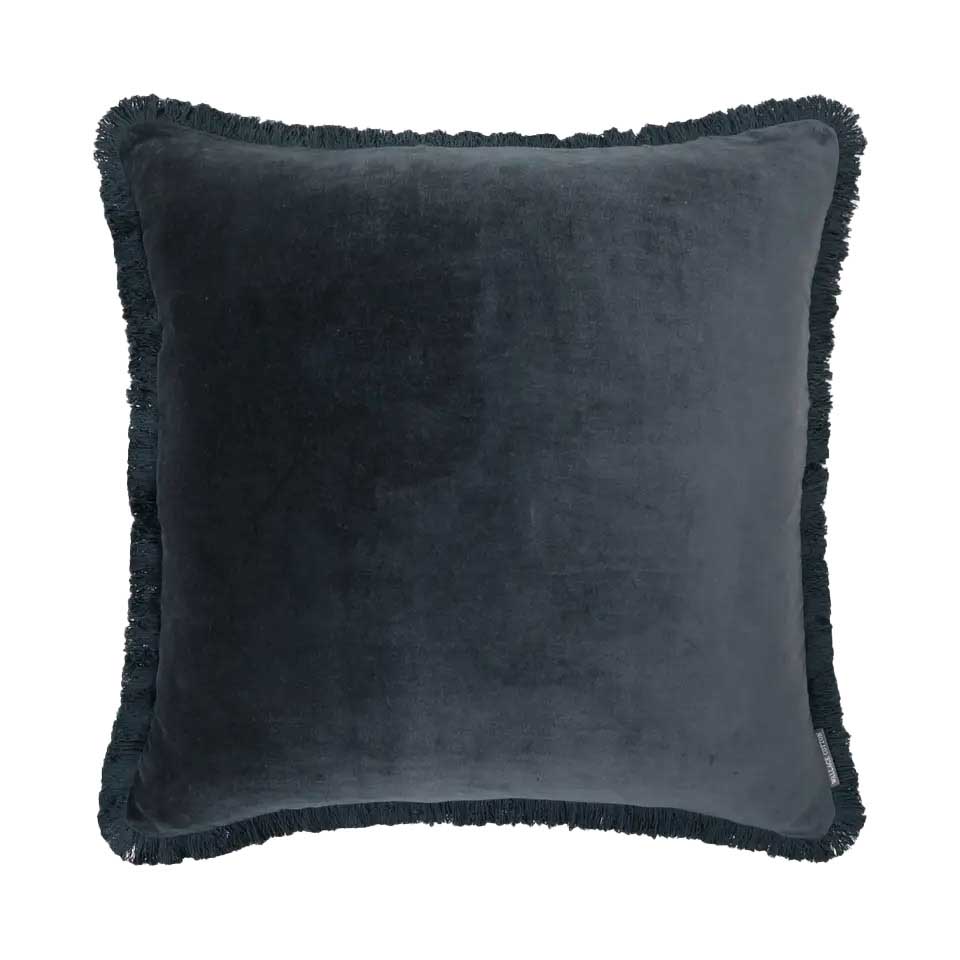 Wallace Cotton Maison Velvet Large Square Fringed Cushion Cover 55X55cm