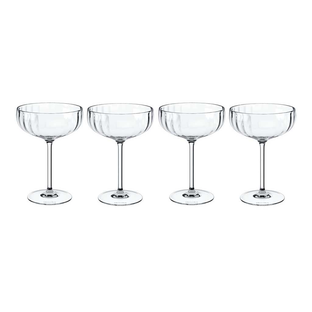Villeroy & Boch Rose Garden Sparkling Wine/Champagne Coupe Set, 4Pcs
