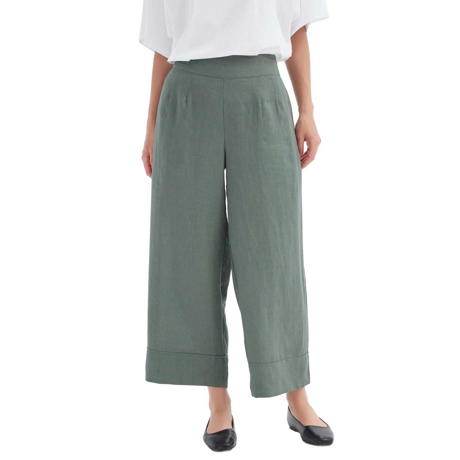 TIRELLI Wide Leg Linen Pant
