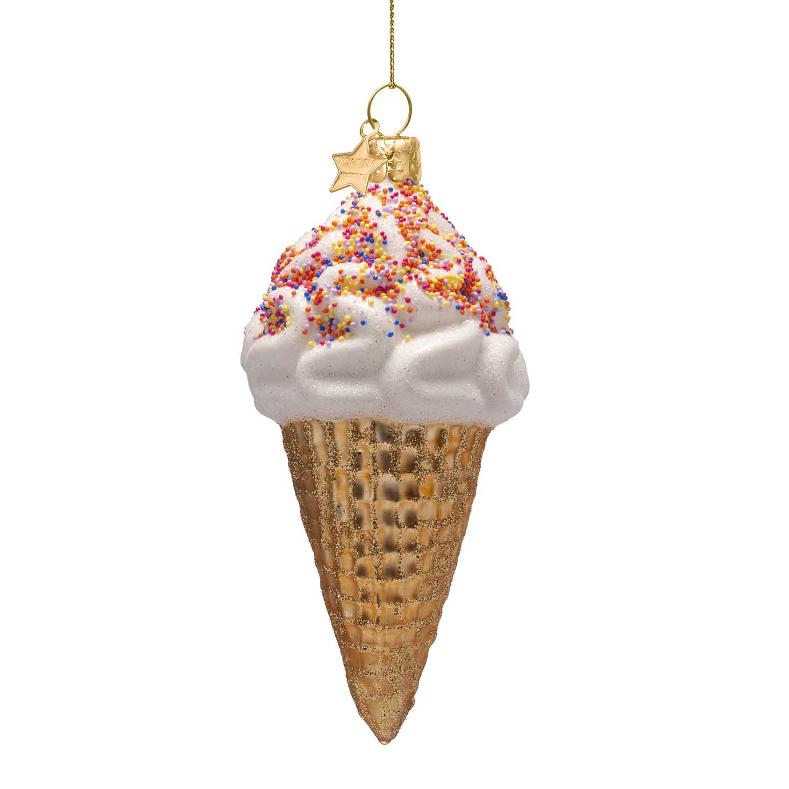 Vondels Ornament Glass Ice Cream With Sprinkles 14cm