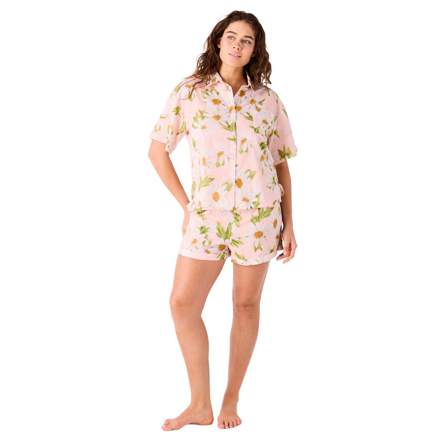Kip&Co Sweet Daisy Adult Organic Cotton Short Sleeve Shirt & Short PJ Set