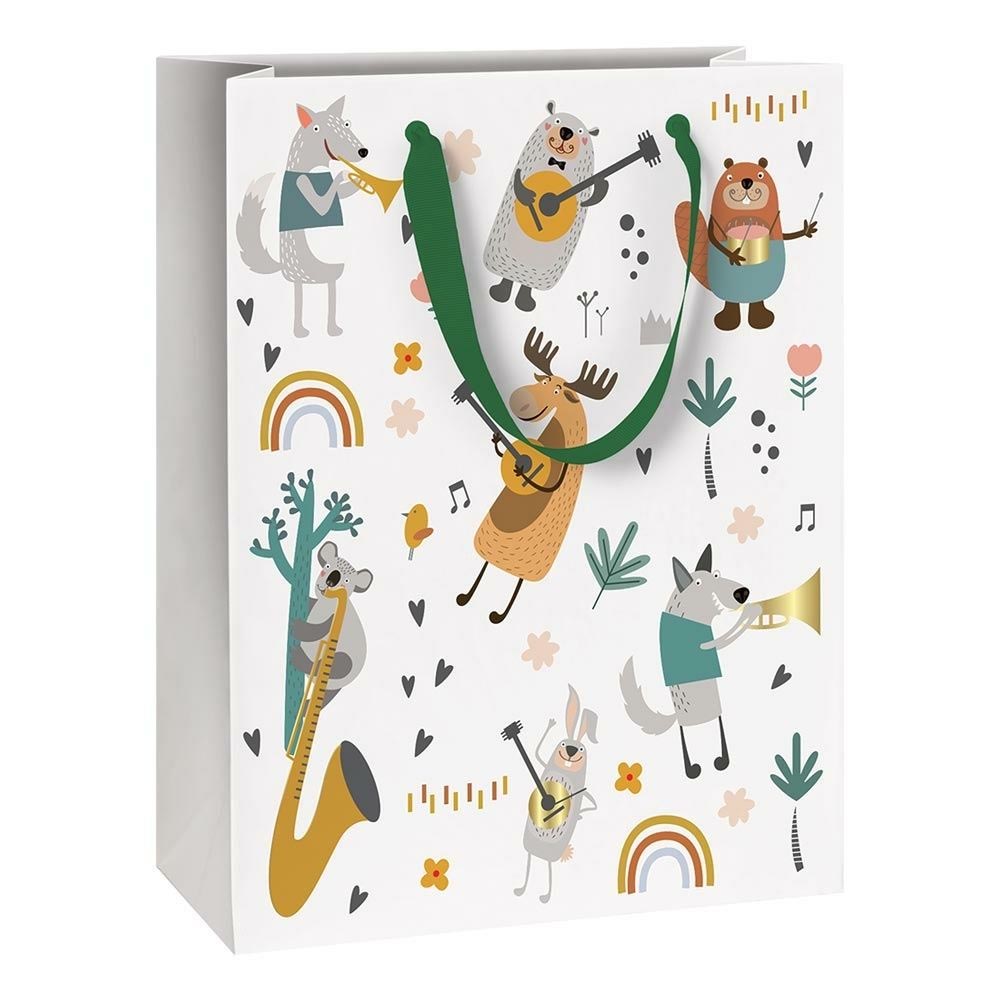 Music Stars White Gift Bag 23 x 30cm