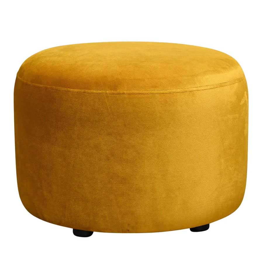 The Estella Ottoman - Velvet Mustard