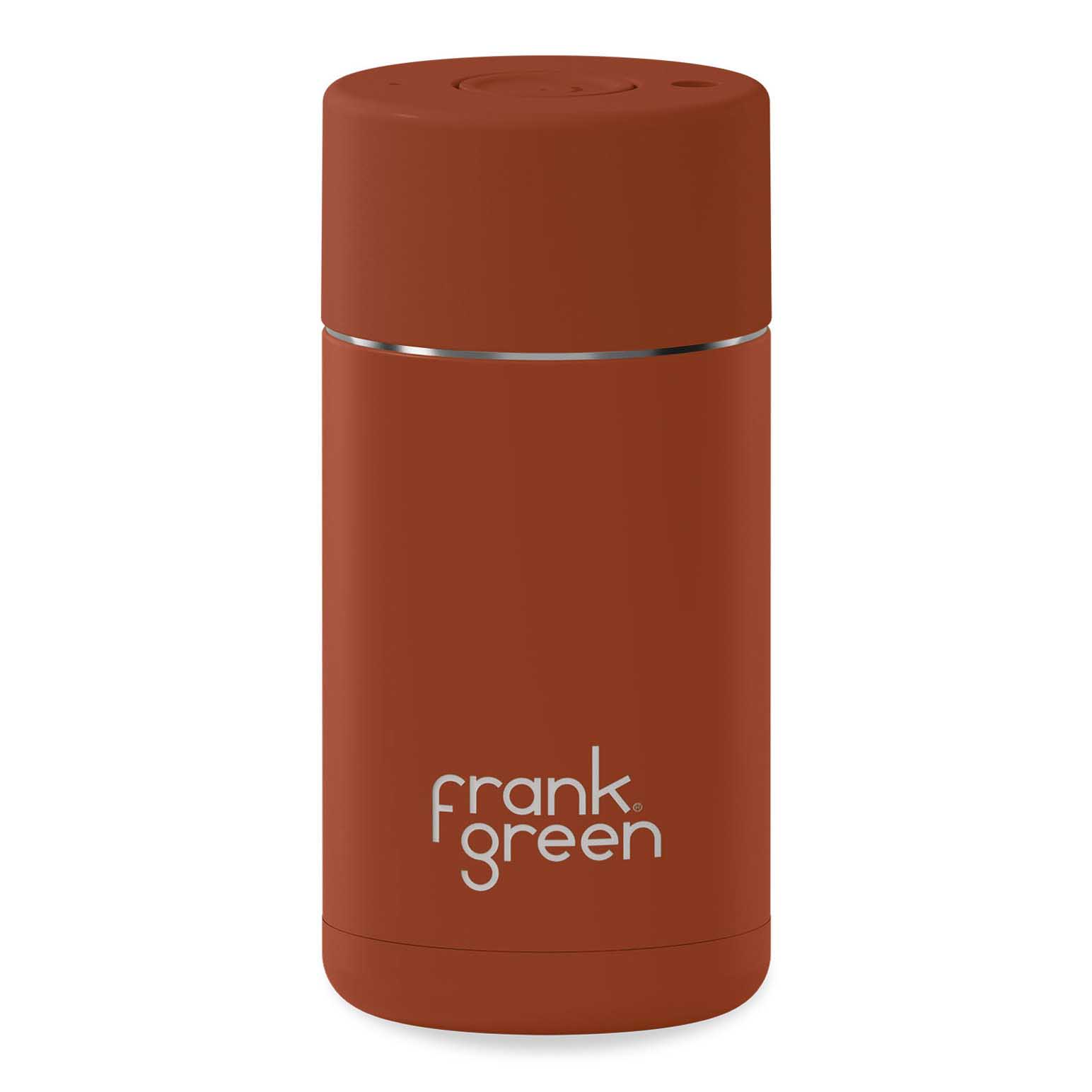 frank green 12oz Ceramic Cup With Push Button Lid Toffee