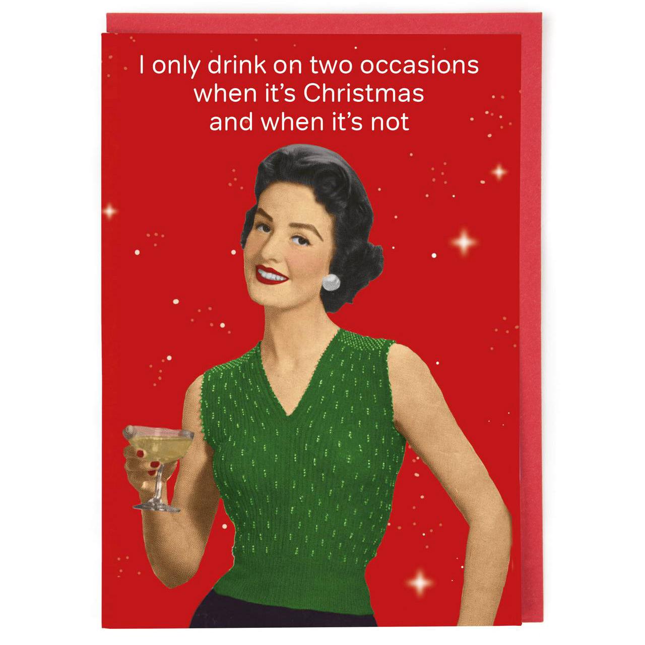 Cath Tate Drink at Christmas Card