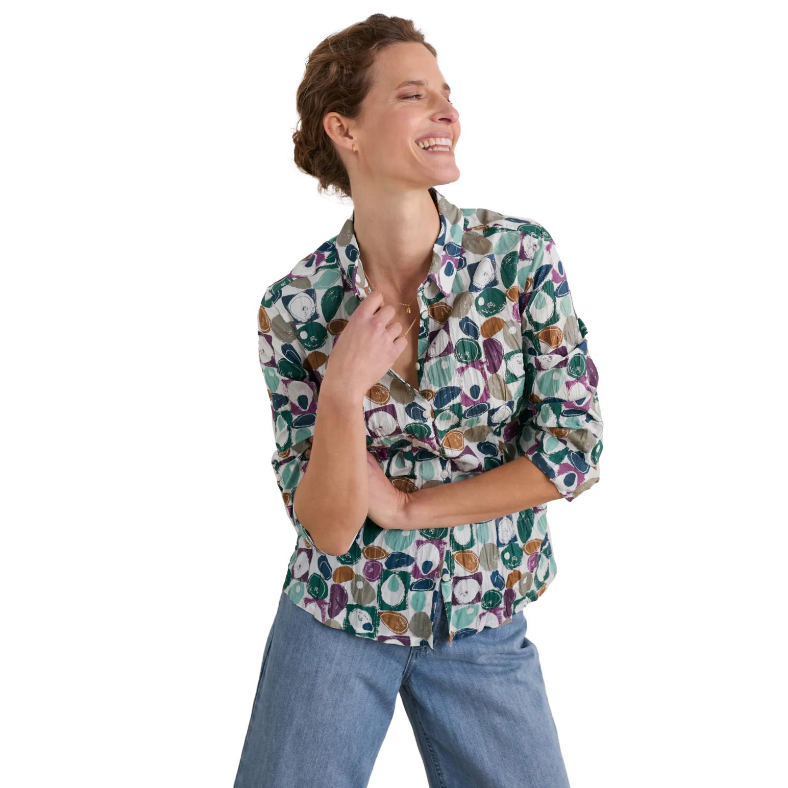 Seasalt Cornwall Larissa Shirt Geo Pebbles Mix