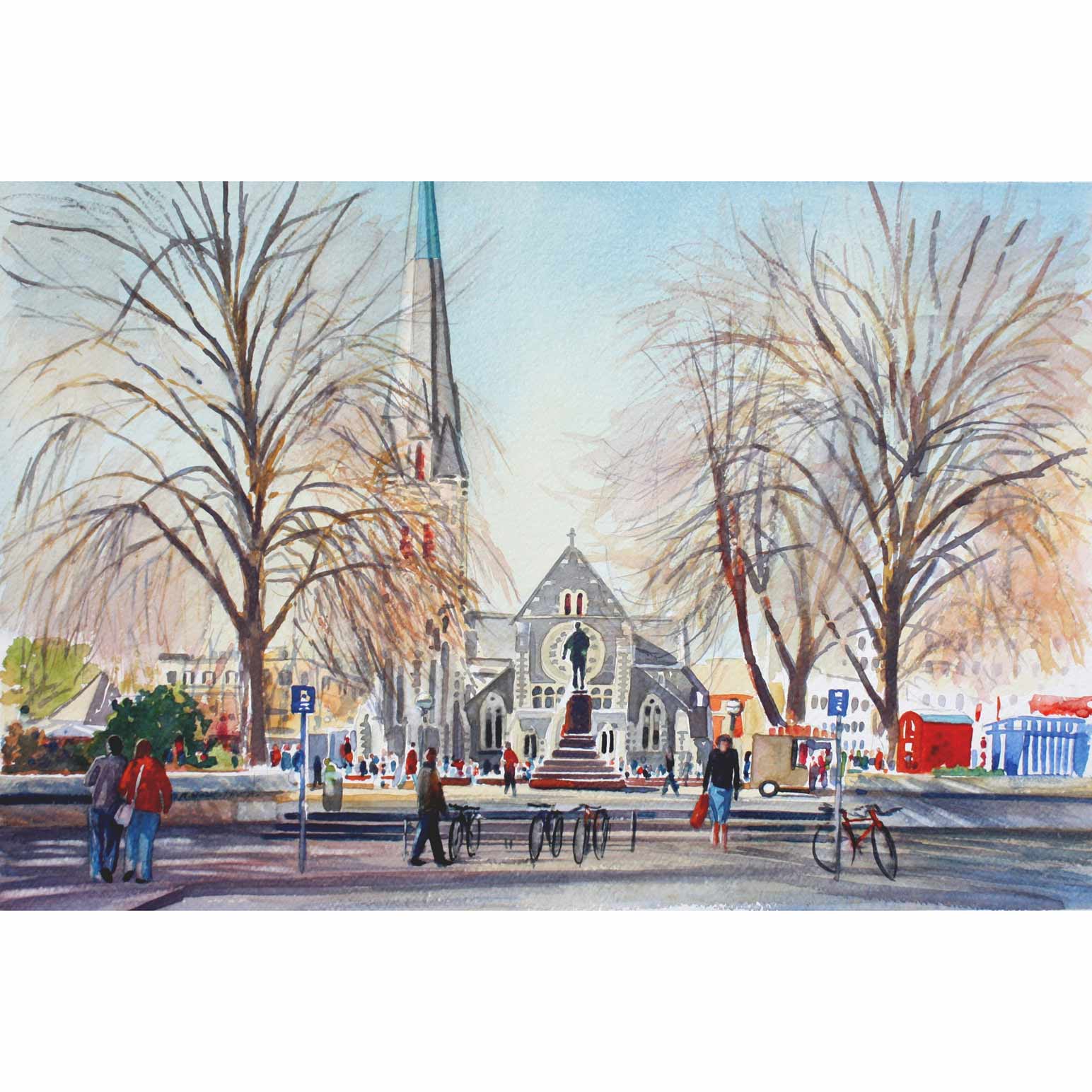 Kelvin McMillan Unframed Print Winter Light Cathedral Square 300x200mm