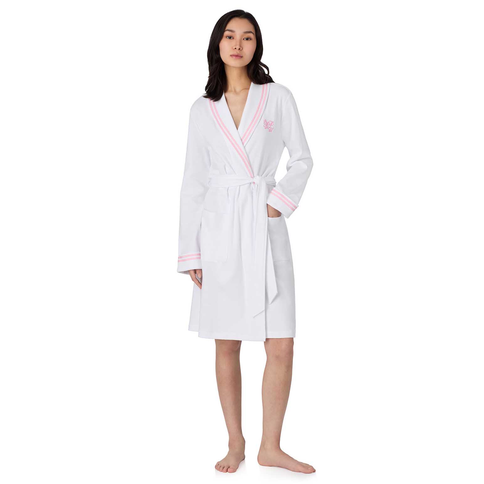 Lauren Ralph Lauren Cotton Interlock L/S Shawl Collar Robe