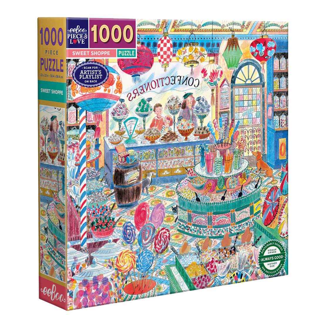 eeBoo Sweet Shoppe Square 1000 Piece Puzzle